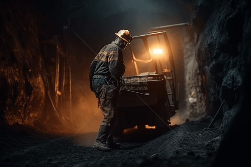 煤矿中的工人图片
