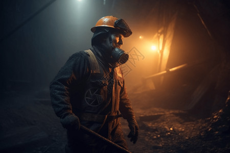 夜晚的煤矿工人图片
