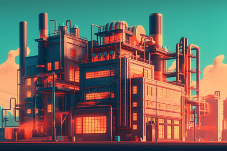 复古工业厂房背景图片