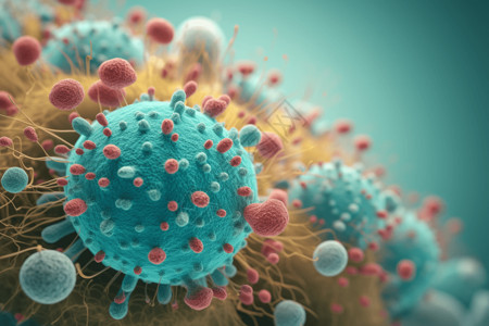 免疫系统疾病绿色的细胞插画