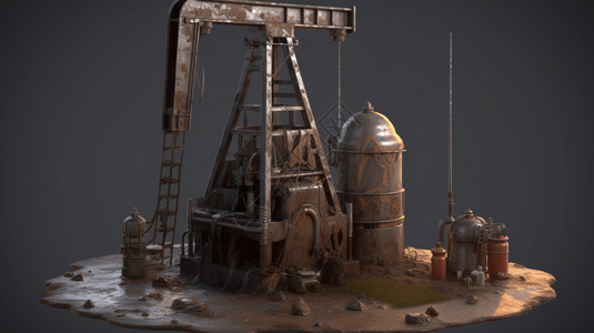油泵钻机模型设计图片