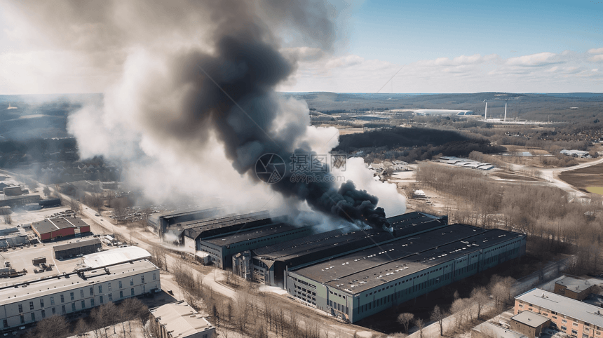 着火的工厂图片