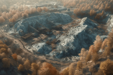 采煤场煤炭煤矿场高清图片