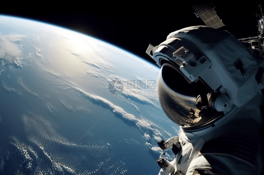 显示宇航员对地球的观察图片