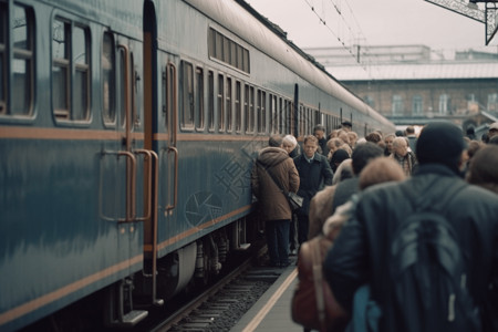 拥挤的火车背景图片
