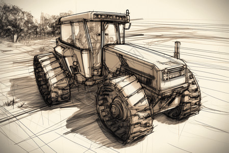 正在行驶的车辆农业农机插画