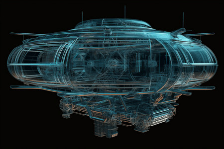 顶篷未来飞行车辆3D模型设计图片
