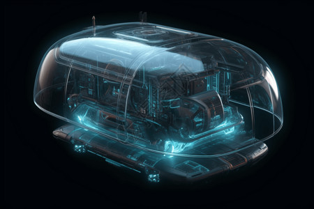 顶篷未来悬停车辆3D模型设计图片