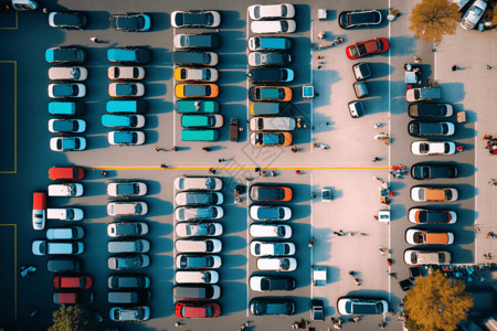 俯视停车场车辆俯视素材高清图片