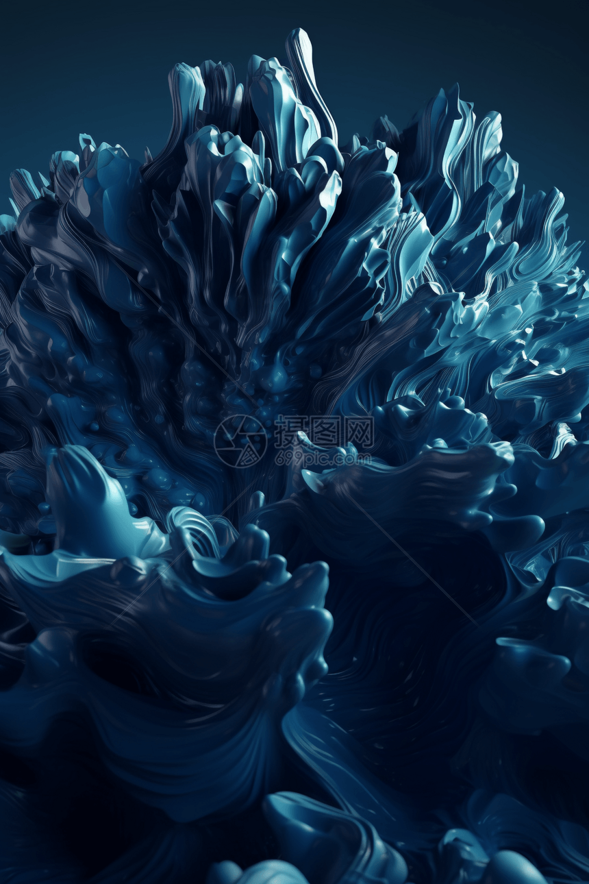 蓝色3D抽象背景图片