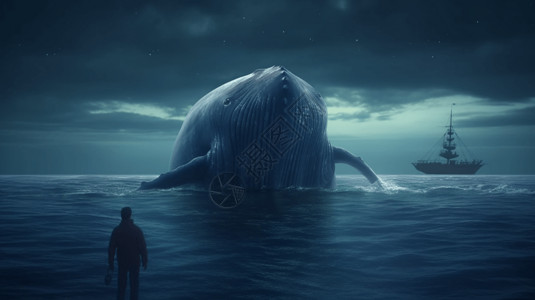 巨大的蓝鲸背景图片