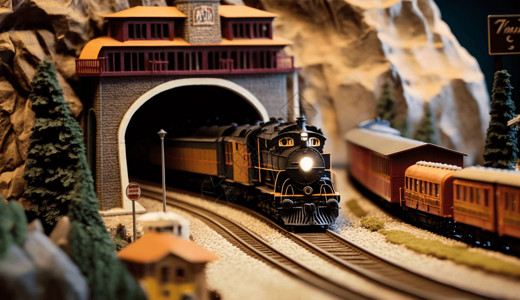 火车火车过山洞火车穿越山洞背景