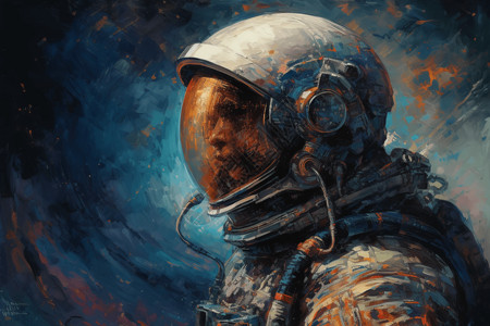 科技宇航员油画背景图片