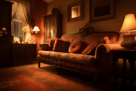 室内客厅沙发3D渲染图图片