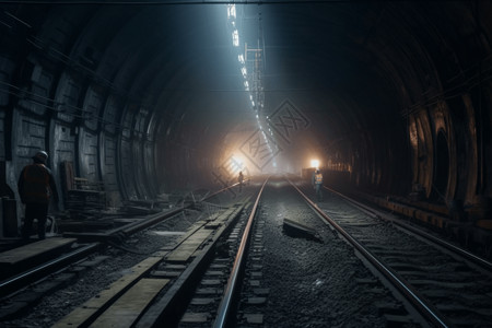 铁路隧道建设作业图图片