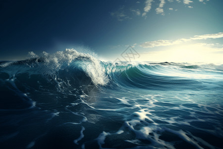 广阔无垠的大海浪花海水高清图片素材