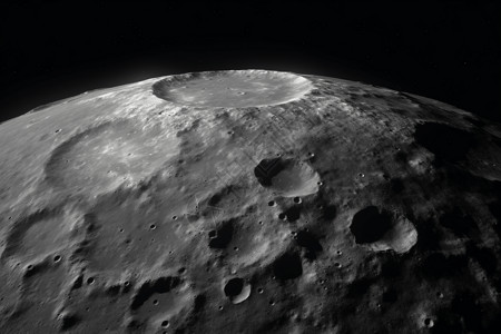 月球基地星空中月球表面背景