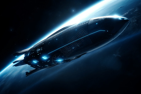 科技太空飞船背景图片