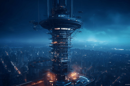 高塔未来科技太空电梯设计图片