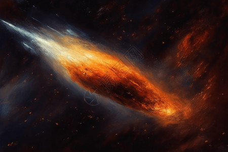彗星的油画背景图片
