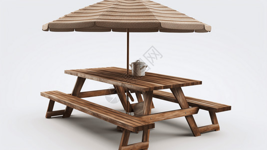 户外用的木制野餐桌图片