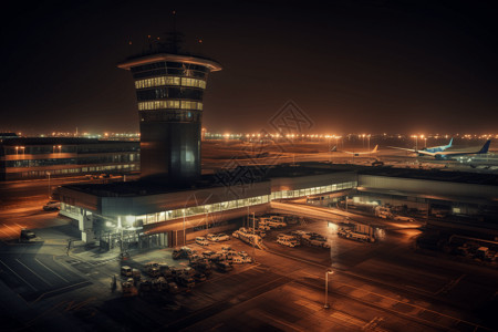 黑夜时的机场图片