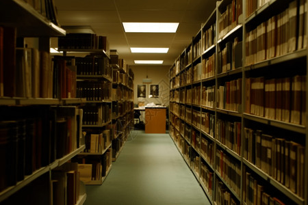 大学图书馆书架走廊图片