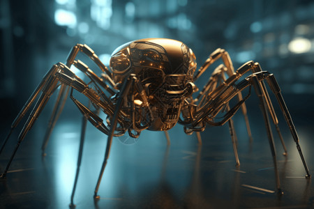 机械外骨骼金属蜘蛛机器人背景