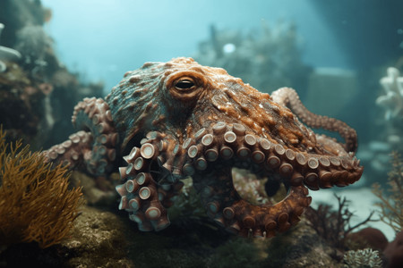 仿生章鱼海洋高清图片素材
