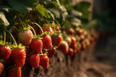 新鲜红色草莓特写图片