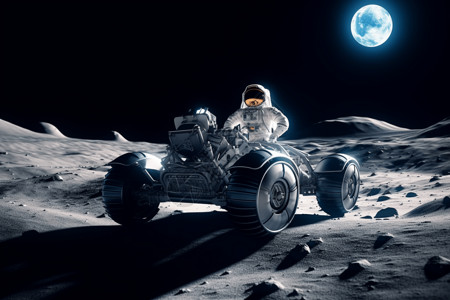 宇航员探索月球背景图片