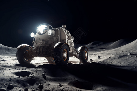 月球车探索月球背景图片