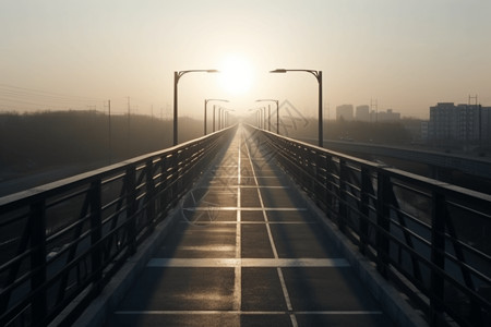 部分完工的人行天桥背景图片