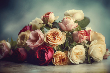 艺术风格的玫瑰花束图片