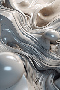 银灰色3D流体设计图片
