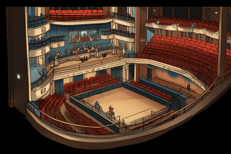 舞台戏剧院全景背景图片