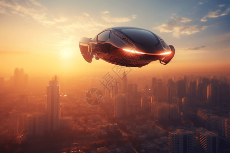 科技感悬浮汽车背景图片