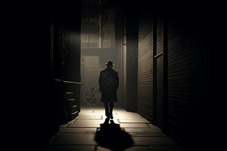 黑暗小巷中的神秘人物图片