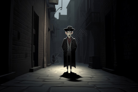 黑暗小巷中的卡通人物图片