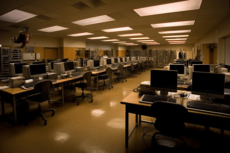 高中计算机实验室图片