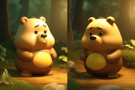 3D卡通熊背景图片