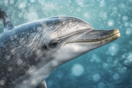 保护海洋动物海洋中的海豚插画