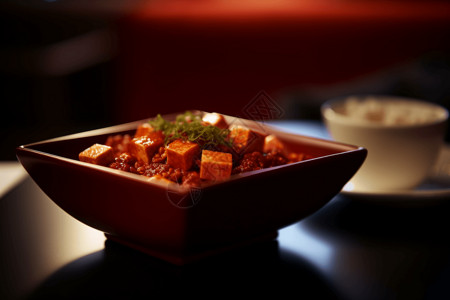 美味的麻婆豆腐背景图片