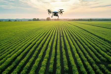 无人驾驶科技无人机检测农业生产背景