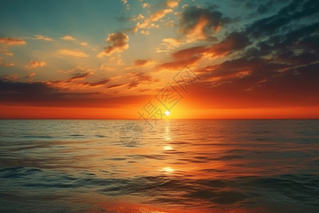 日落下的海面海水高清图片素材