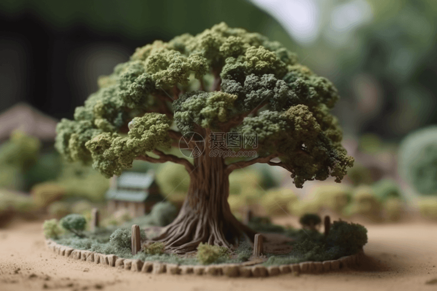 树的粘土模型图片
