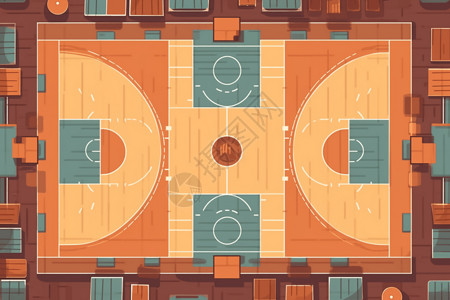 篮球场场景背景图片