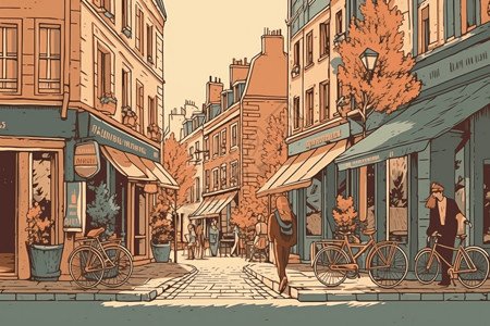 迷人的巴黎街景图片