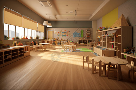 干净整洁的儿童教室背景图片