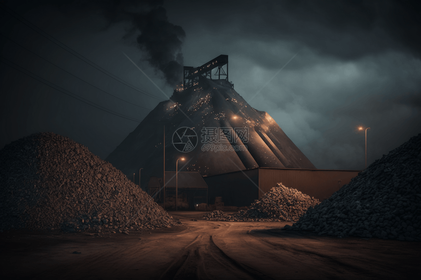 巨大的煤堆图片